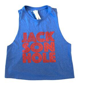 NWT JACKSON HOLE WYOMING  Muscle Tank Retro 80s Font Size Medium Gorpcore NEW